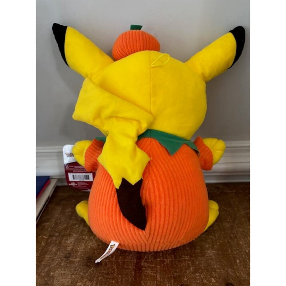 Pokemon Center Original Plush Halloween Pumpkin Pikachu Plush 14 Inch NWT - Picture 4 of 7